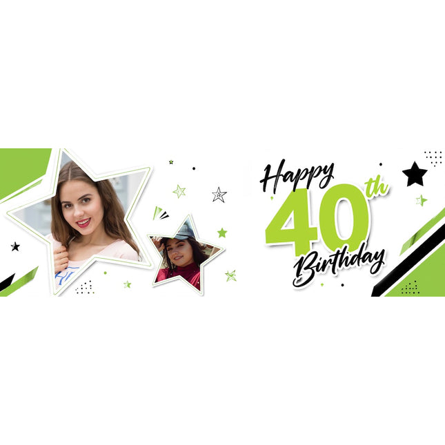 Happy 40th Party Personalised Photo Banner