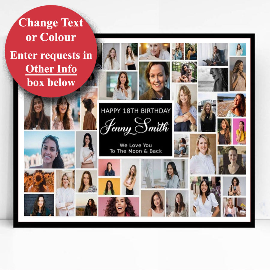 Happy 18th Birthday - This Is Your Life Framed Photo collage Birthday Gift