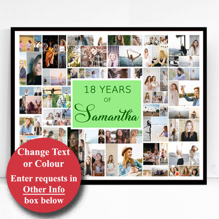 Happy 18th Birthday - This Is Your Life Framed Photo collage Birthday Gift