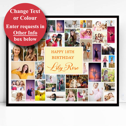 Happy 18th Birthday - This Is Your Life Framed Photo collage Birthday Gift