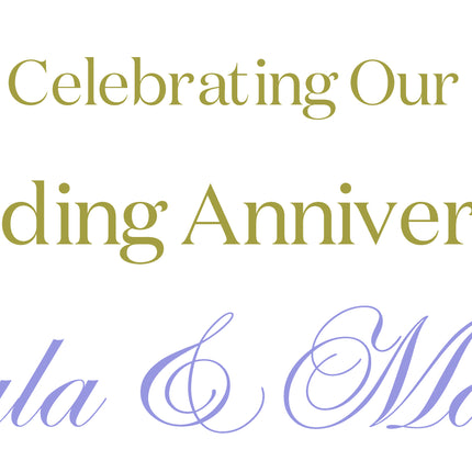 Gold Floral Wedding Anniversary Personalised Party Banner