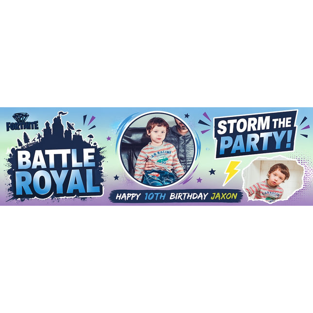 Fortnite Battle Royal Birthday Party Personalised Photo Banner