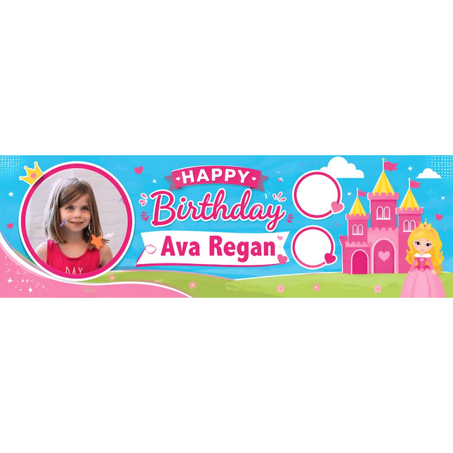 Princess Day Party Personalised Photo Banner