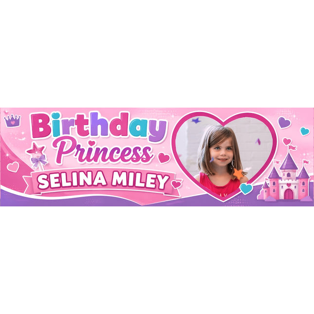 Birthday Princess Party Personalised Photo Banner