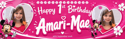 Minnie Mouse Disney Birthday Party Personalised Photo Banner