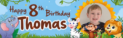 In The Jungle Birthday Party Personalised Photo Banner