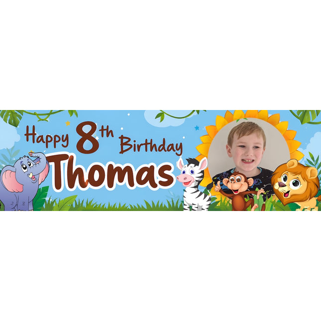 In The Jungle Birthday Party Personalised Photo Banner