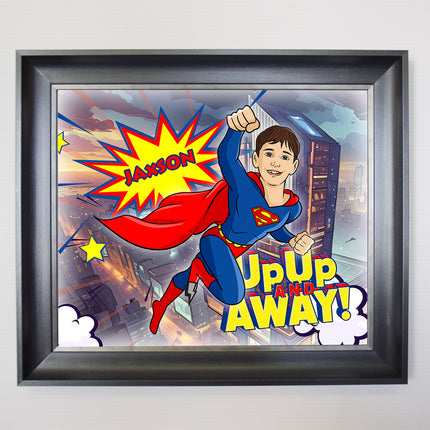 Superpowered Hero Portrait CartoonMeNow Hand Drawn Caricature