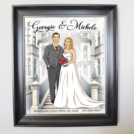 Our Wedding Day Full Body CartoonMeNow Hand Drawn Caricature Portrait Wedding Gift