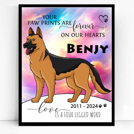 Paws Forever Memorial Portrait CartoonMeNow Hand Drawn Caricature