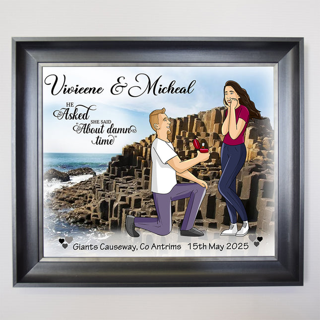 Love in Location CartoonMeNow Hand Drawn Caricature Engagement Gift