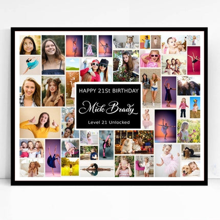 Happy 21st  Birthday - This Is Your Life Framed Collage