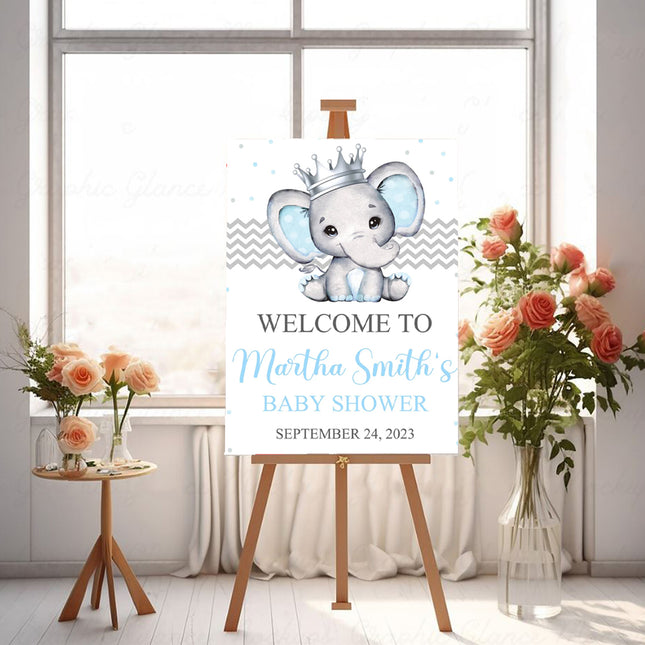 Little Elephant Personalised Baby Shower Welcome Board
