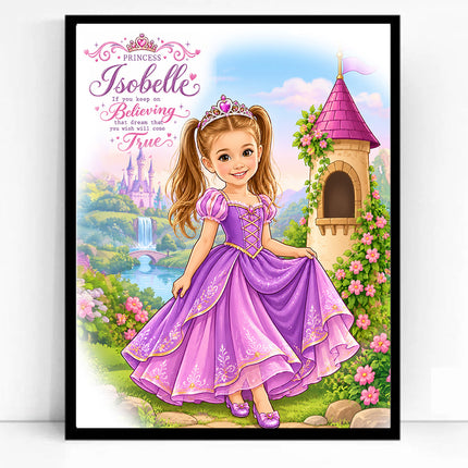 Once Upon A Princess CartoonMeNow Hand Drawn Caricature Portrait