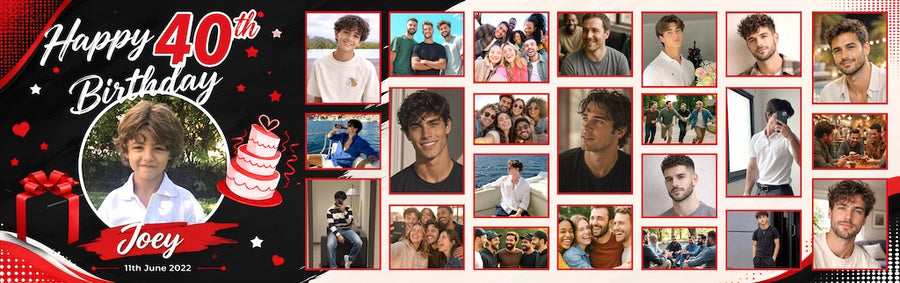 Its My Party Mega 24 Photo Personalised Banner