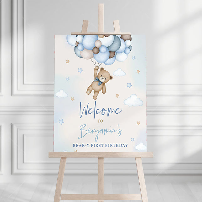 Teddy Up Up & Away Personalised Welcome Board