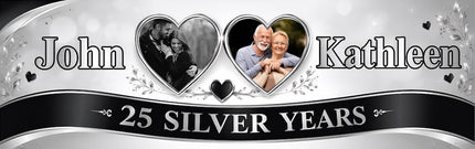 Its A Silver Anniversary Party Personalised Photo Banner