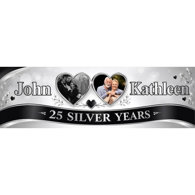 Its A Silver Anniversary Party Personalised Photo Banner