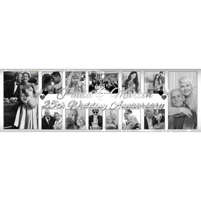 Your Wedding In Pictures Personalised 25th Anniversary Photo Banner