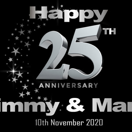 25th Silver Wedding Anniversary Personalised Banner