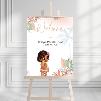 Baby Moana Personalised Welcome Board