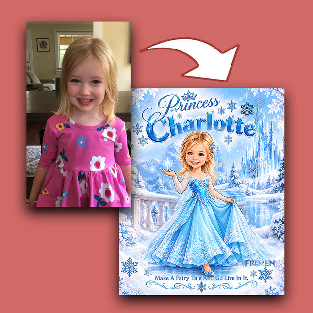 Once Upon A Princess CartoonMeNow Hand Drawn Caricature Portrait