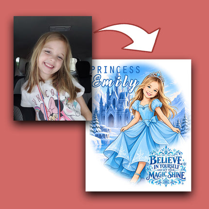 Once Upon A Princess CartoonMeNow Hand Drawn Caricature Portrait