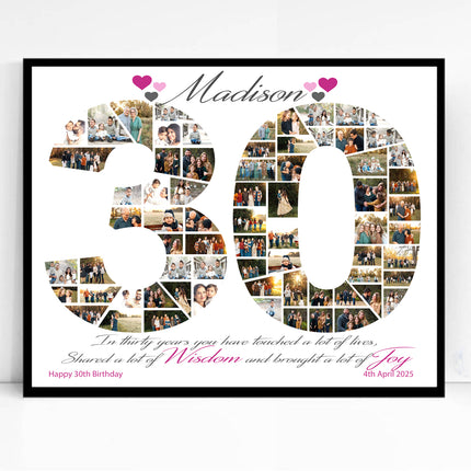 A Life in Photos 30th Birthday Personalised Framed Gift