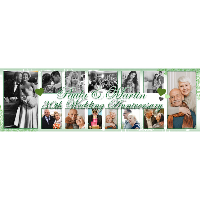 30th Your Wedding In Pictures Personalised Anniversary Photo Banner
