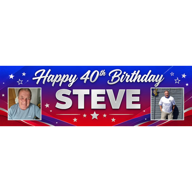 Starry Night Birthday Party Personalised Photo Banner