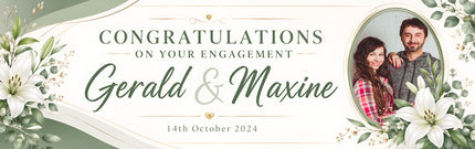 Its A Green Engagement Celebration Personalised Banner