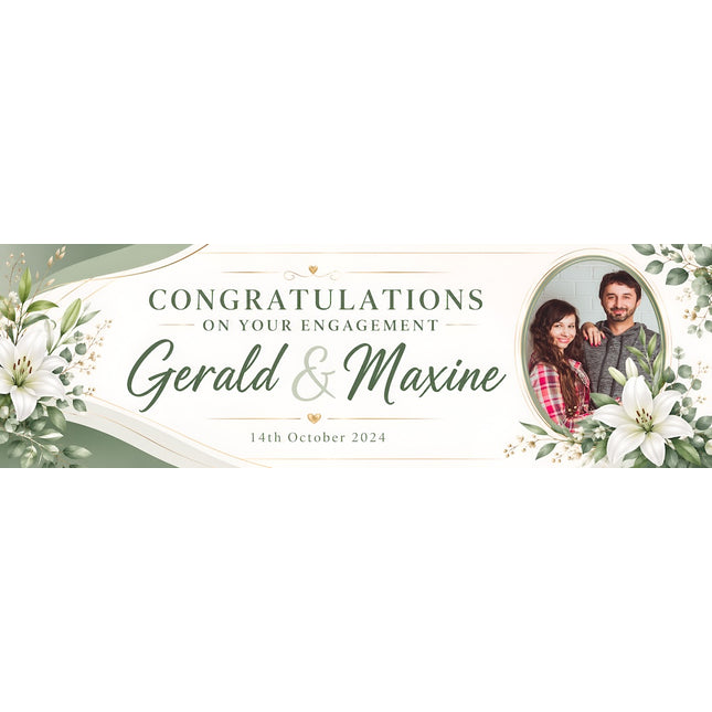 Its A Green Engagement Celebration Personalised Banner