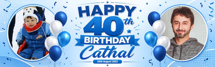 Its A Blue Personalised Birthday photo Banner
