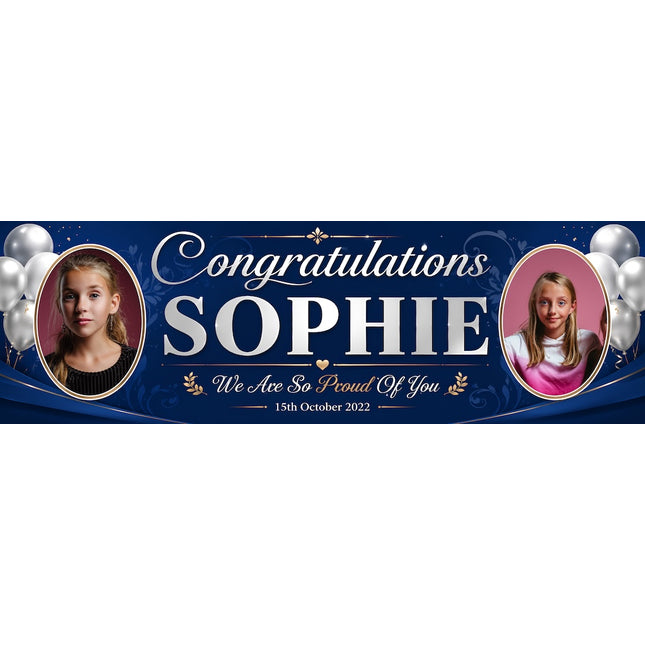 Congratulations We Proud Of You Personalised Photo Banner