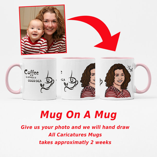 Always Time For Tea CartoonMeNow Personlised Caricature Mug