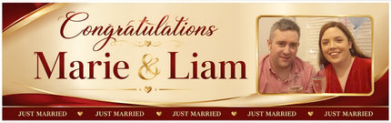 Just Married Personalised Photo Banner