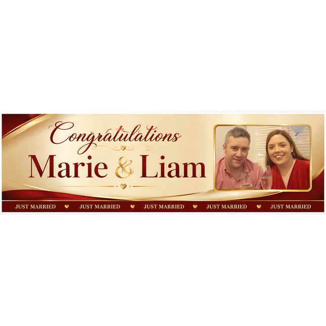 Just Married Personalised Photo Banner