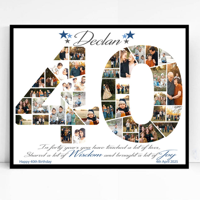 A Life in Photos 40th Birthday Personalised Framed Gift