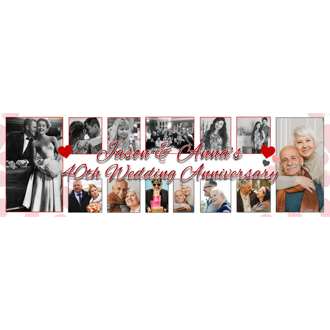 40th Your Wedding In Pictures Personalised Anniversary Photo Banner