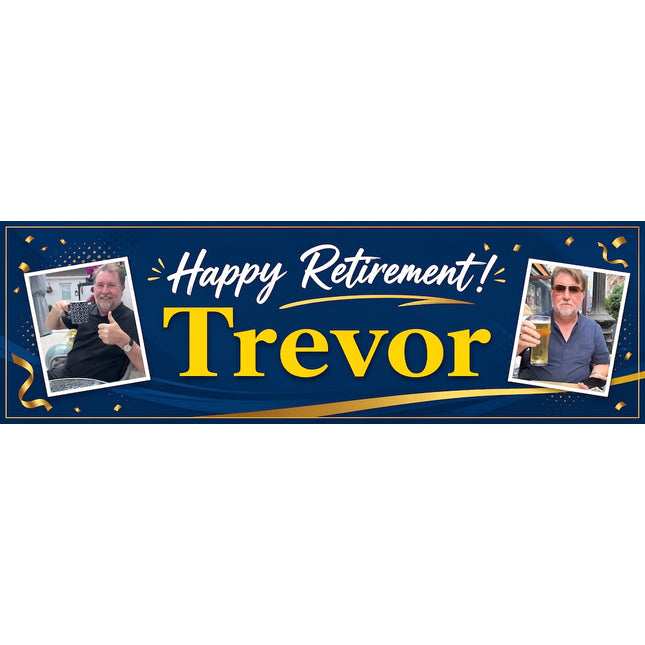Your Retirement Simple Personalised Photo Banner