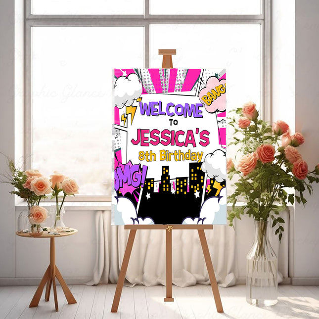 Pop Art City Personalised Welcome Board