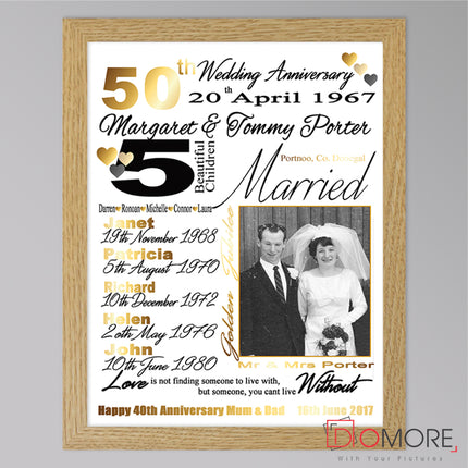50th Golden Wedding Anniversary Sentiment