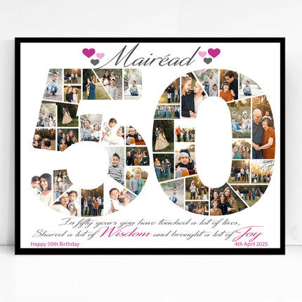 A Life in Photos 50th Birthday Personalised Framed Gift