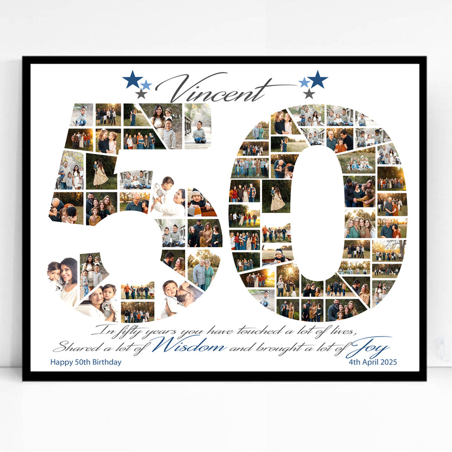 A Life in Photos 50th Birthday Personalised Framed Gift