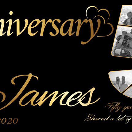 50th Photo Collage Wedding Anniversary Party Personalised Banner