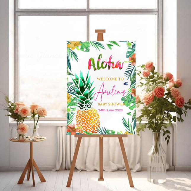 Tropical Party Personalised Welcome Board