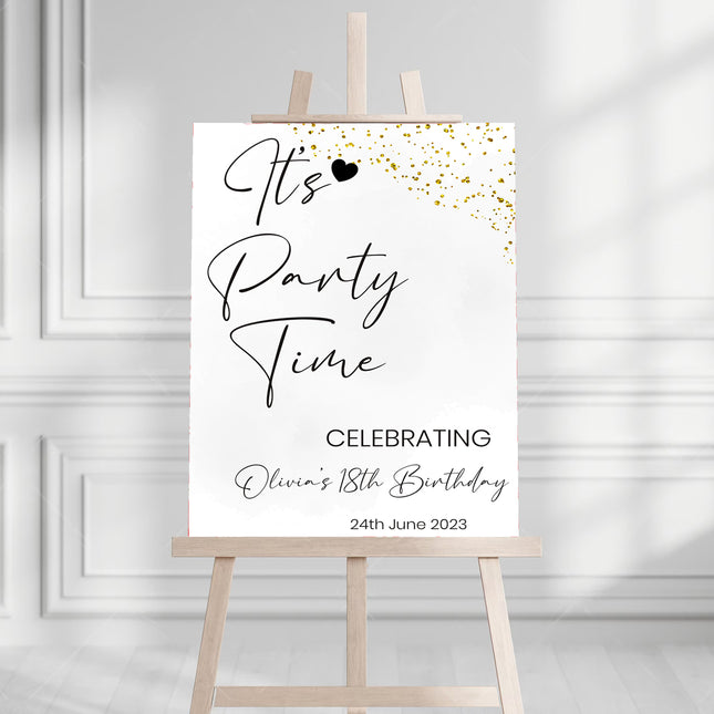 Its Party Time Personalised Birthday Welcome Board