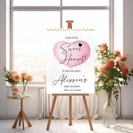 Love Heart Texted Personalised Welcome Board