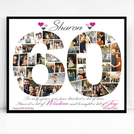 A Life in Photos 60th Birthday Personalised Framed Gift