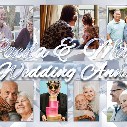 60th Diamond Wedding In Pictures Personalised Anniversary Photo Banner